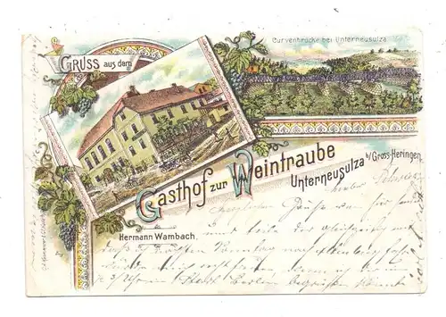 0-5321 GROSSHERINGEN - UNTERNEUSULZA, Lithographie 1899, Gasthof zur Weintraube