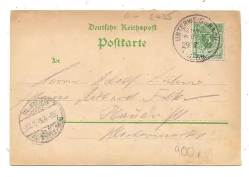 0-6435 UNTERWEISSBACH, Lithographie 1899, Gasthof zum Lichtethal, Dorfansicht