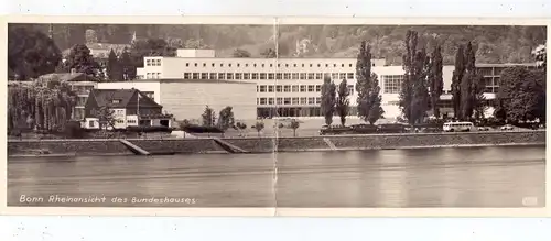 5300 BONN, Bundeshaus, 2-teilige Panoramakarte, 1952