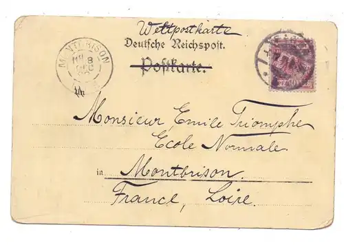 0-8233 EDLE KRONE, Hotel Unverhofft Glück, Lithographie 1898