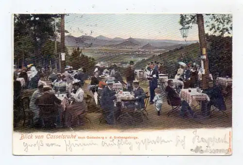 5300 BONN - VENUSBERG, Blick von der Casselsruhe, 1904, belebte Szene