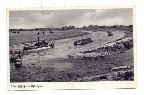 NIEDER-SCHLESIEN - GLOGAU / GLOGOW, Oderschiffahrt bei Glogau, Binnenschiffe, 1940, Militärpost