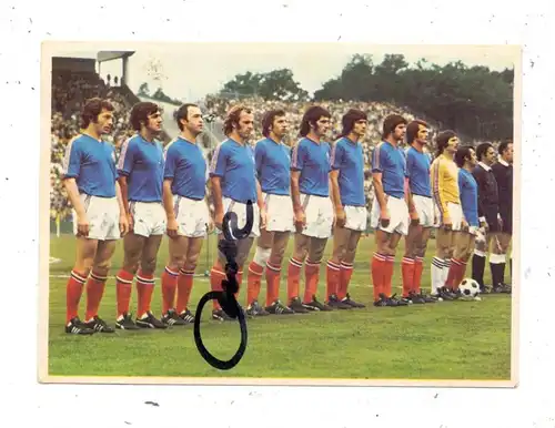 FUSSBALL - WM 1974, Jugoslawien Mannschaftsbild, Autogramm Branko Oblak, Bergmann Sammelbild
