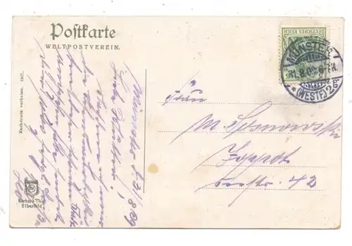 4400 MÜNSTER, Rathaus, Schinken-Karte, 1909