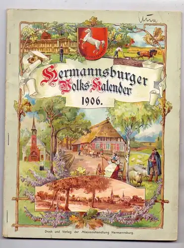 HERMANNSBURGER VOLKS-KALENDER 1906, Mission, 96 Seiten & 16 Seiten Anhang, komplett und in sehr guter Erhaltung