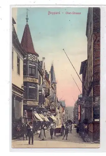 5407 BOPPARD, Ober-Strasse, belebte Szene, 1912, color