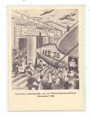 4000 DÜSSELDORF, Sonder-AK zur Briefmarken-Ausstellung 1936, Ganzsache mit Sonderstempel