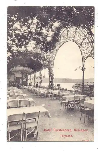 5480 REMAGEN , Hotel Fürstenberg / Caracciola, Werbe-Karte 1908