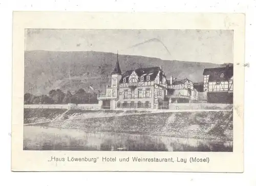 5400 KOBLENZ - LAY, Hotel Löwenburg, Werbe-Karte, keine AK-Einteilung