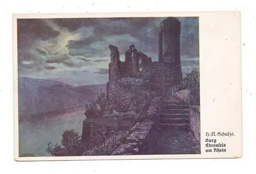 6220 RÜDESHEIM, Burg Ehrenfels, Künstler-Karte H.R.Schulze