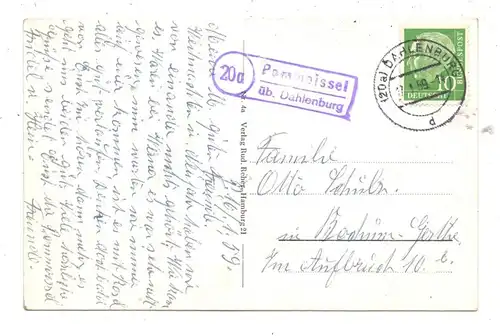 3139 GÖHRDE, Oberförsterei, Ortseingang.., Landpoststempel "Pommoissel über Dahlenburg", 1959