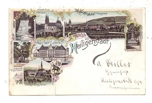 0-5630 HEILIGENSTADT, Lithographie 1897, 7 Abbildungen, Einriss