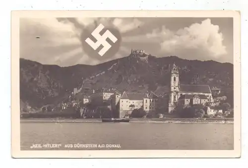 A 3601 DÜRNSTEIN, Ortsansicht mit NS-Propaganda, 1938
