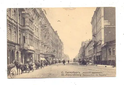 RU 190000 SANKT PETERSBURG, Newsky Prospekt, 1909, belebte Szene, Bahnpost / TPO