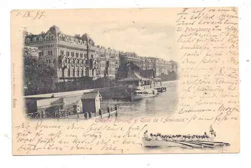 RU 190000 SANKT PETERSBURG, Theater Paniaeff, Seekadetten, 1897 nach Wittlich befördert