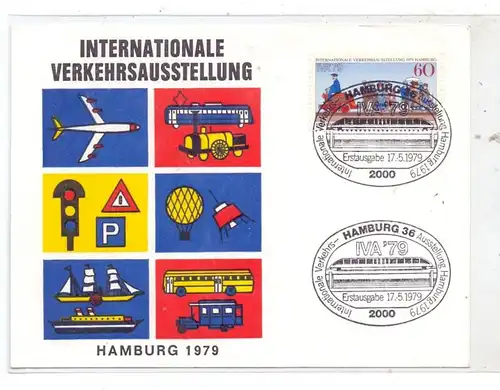 2000 HAMBURG, IVA Internationale Verkehrsausstellung, Sonder-AK, 1979, Eisenbahn-Sonderstempel