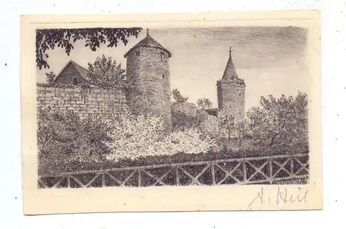 0-5700 MÜHLHAUSEN, Am hohen Graben, Künstler-Radierung, signiert