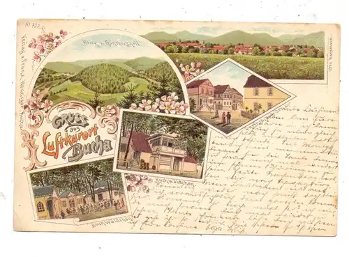 0-6806 UNTERWELLENBORN - BUCHA, Lithographie 1899, Buchwäldchen, Ortspartie....