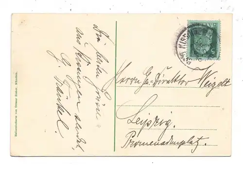 8730 BAD KISSINGEN, Fürst Bismarck vor seiner Wohnung, Bismarck Denkmal..., 1913