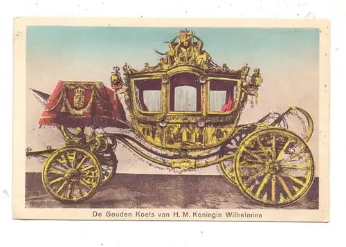 MONARCHIE - NIEDERLANDE, De Gouden Koets van H.M. Koningin Wilhelmina, Kutsche / Coach, Glimmer, Glasteine