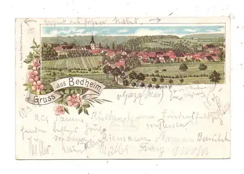 0-6102 RÖMHILD - BEDHEIM, Lithographie 1898, Bahnpost