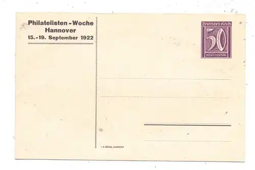 DEUTSCHES REICH - 1922, PRIVAT-GA PP61, Philatelisten-Woche Hannover