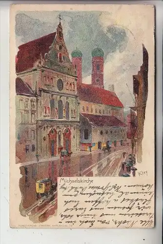 8500 NÜRNBERG, Michaelskirche, Künstler-Karte  Kley, 1909