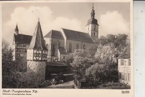 8801 BURGBERNHEIM, Seilerturm & ev. Kirche, 1957