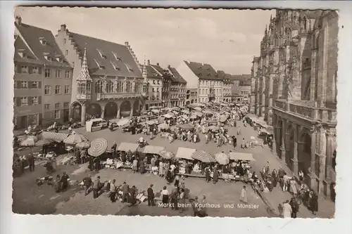 7800 FREIBURG, Markt beim Kaufhaus & Münster