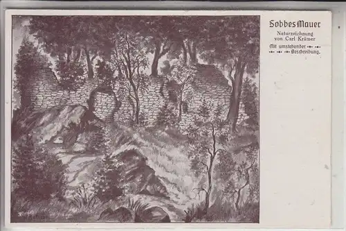 5632 WERMELSKIRCHEN, Sobbes Mauer, Künstler-Karte Carl Krämer