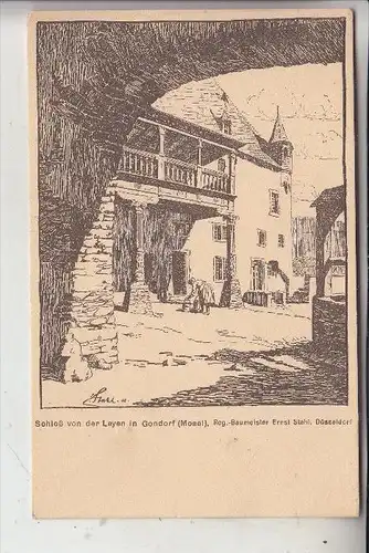 5401 KOBERN - GONDORF, Gondorf, Schloß von der Leyen, Architektenzeichnung Stahl - Düsseldorf, 192...