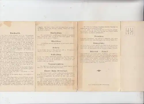 5330 KÖNIGSWINTER, 4-teilige Panorama-Karte, teils abgetrennt bzw. geklebt, frühe Karte ca. 1905, ungeteilte Rückseite