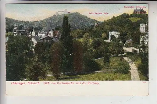 0-5900 EISENACH, Blick vom Kartausgarten bach der Wartburg