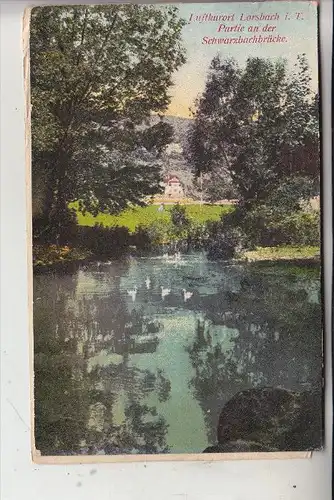 6238 HOFHEIM - LORSBACH, Partie an der Schwarzbachmühle, rückseitig niederl. Werbung aufgeklebt., 1913