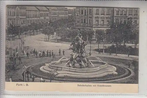 8510 FÜRTH, Bahnhofsplatz mit Kunstbrunnen