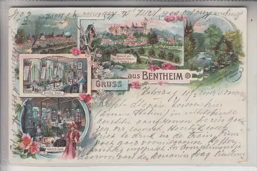 4444 BAD BENTHEIM, Lithographie, 1901, Bahnhof allein 3 Ansichten