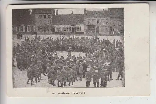 B 8490 WERVIK, 1.Weltkrieg, Sonntagskonzert in Werwik, 1916, Einriss