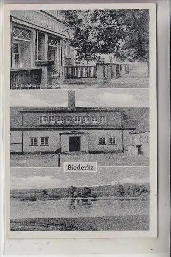 0-3104 BIEDERITZ, Lebensmittel Kurt Knauer, Schule, Umflutkanal