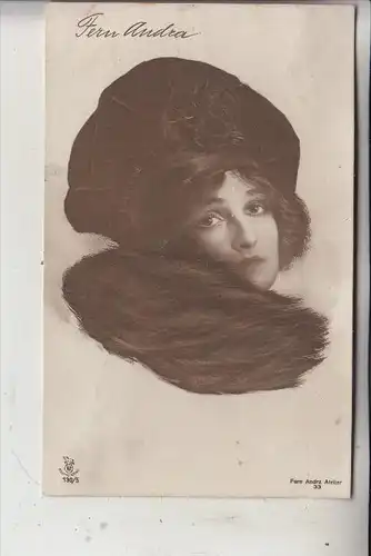 FILM STARS - FERN ANDRA, Stummfilmstar, rückseitig Klebereste
