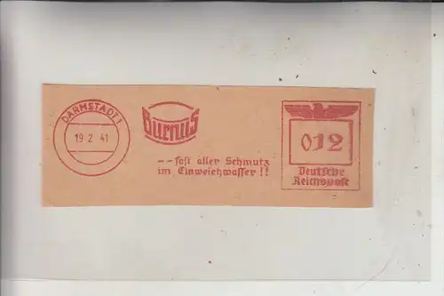6100 DARMSTADT, Maschinenwerbestempel, "BURNUS", Waschmittel, 1941