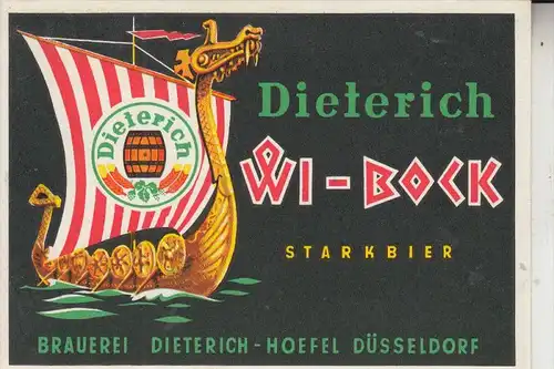 4000 DÜSSELDORF, Dieterich-Hofel Brauerei, WI-Bock, Werbekarte