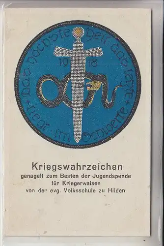 4010 HILDEN, Kriegswahrzeichen, Nagelung, ev. Volksschule Hilden, 1918