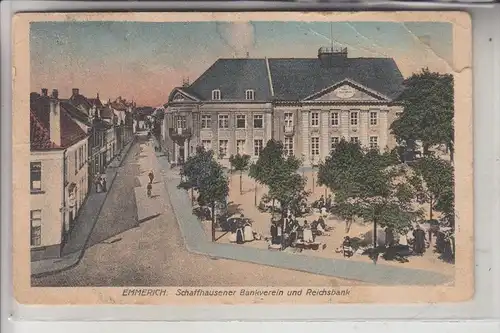 4240 EMMERICH, Schaffhausener Bankverein und Reichsbank, 192..., Einriss