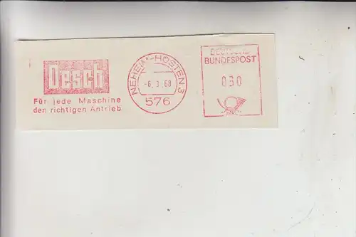 5760 ARNSBERG - NEHEIM - HÜSTEN, Fa. Desch, Maschinen-Stempel, 1968