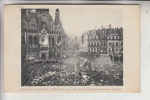 CSR 46001 LIBEREC / REICHENBERG, Siegesfeier anläßlich der Wiedereroberung Lembergs am 22.Juli 1915