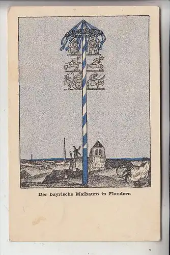 MILITÄR - 1.Weltkrieg, FLANDERN, Der bayerische Maibaum, Deutsche Feldpost, 1916, Kampfstaffel 4