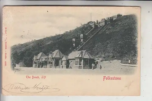 UK - ENGLAND - KENT - FOLKESTONE, The Beach, Lift, 1901, Stengel-Leipzig