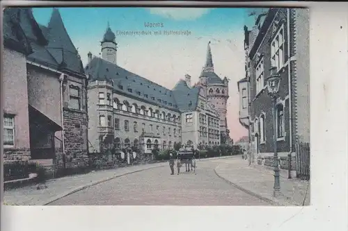 6520 WORMS, Eleonorenschule mit Hüttenstrasse, 1918