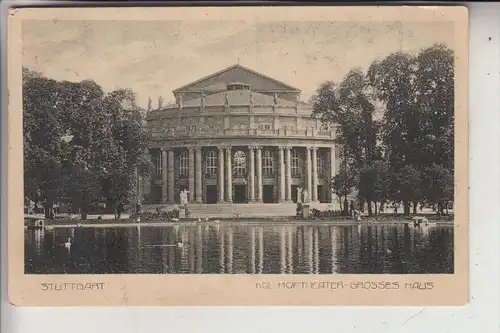 7000 STUTTGART, Hoftheater, rückseitig Werbung Königin Olga Bau, 1913