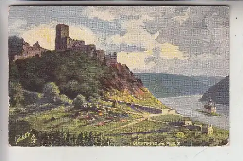 5425 KAUB, Gutenfels & Pfalz, Künstler-Karte,Tuck-Oilette, "Rheinburgen I" 1908
